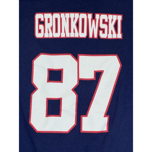 Womens Patriots Rob Gronkowski #87 NFL Navy Shirt Med 4Her By Carl Banks - Picture 4 of 9
